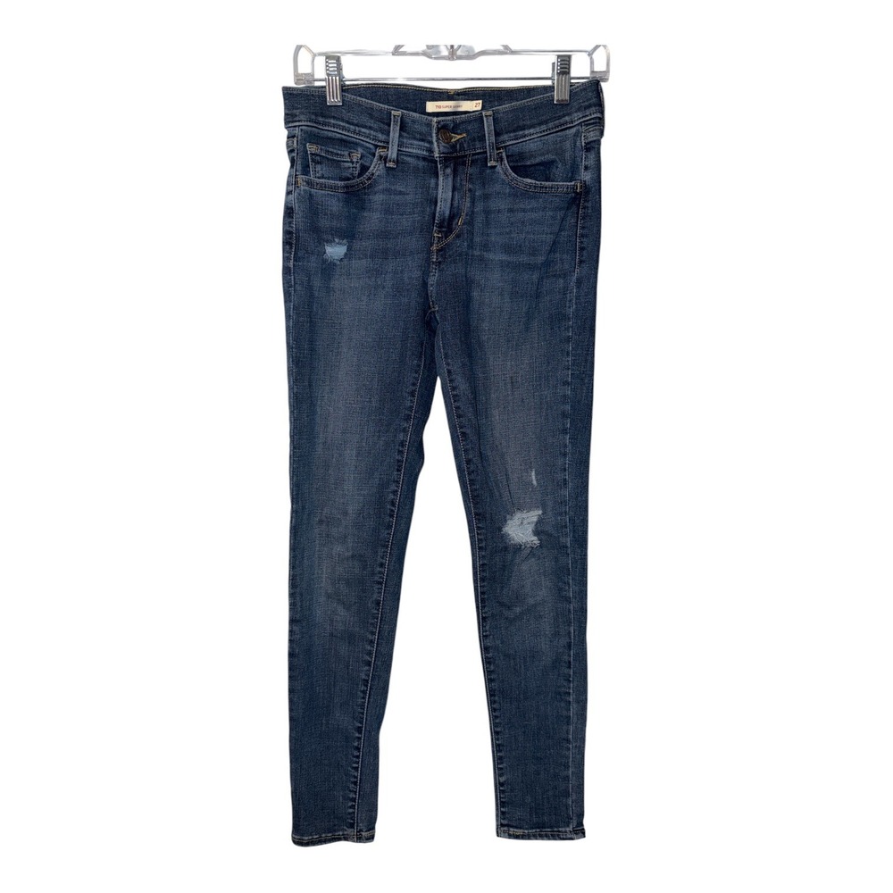 Levi's Womens 701 Super Skinny Distressed Jeans, Size 27 - Picture 2 of 10